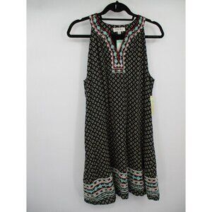 THML Womens Dress XL Sleeveless Black Embroidered Casual V Neck Stitch Fix New